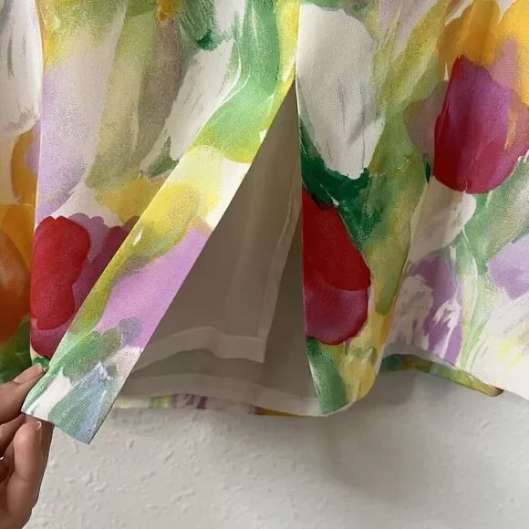 Vintage 1980s LOUIS FERAUD Tulip Floral Dress NEW Size US 12, UK 16 - Picture 7 of 9